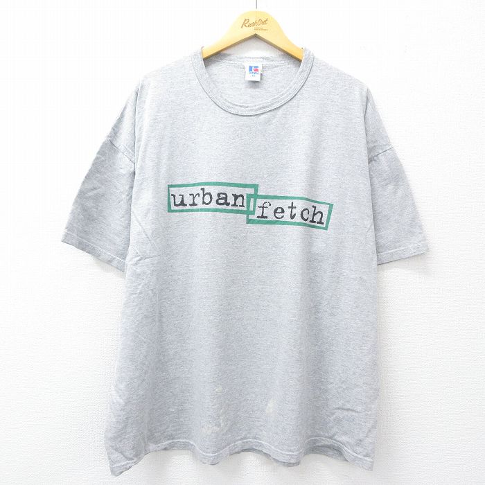 【20%OFF】XL★古着 ラッセル 半袖 ビンテージ Tシャツ メンズ 00年代 00s urban fetch 大きいサイズ クルーネック グレー 霜降り 【spe】 25aug19 中古
