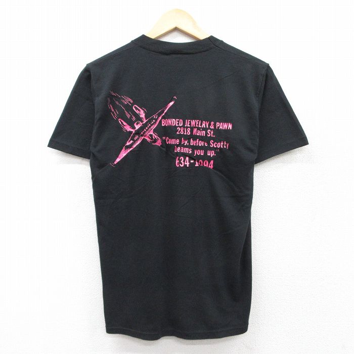 M★古着 ジャージーズ 半袖 ビンテージ Tシャツ メンズ 80年代 80s ジュエリー 胸ポケット付き クルーネック USA製 黒 ブラック 25aug19 中古