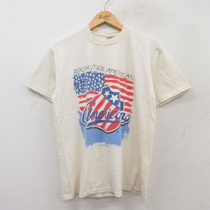 90s 半袖Tシャツ 星条旗 生成り ベージュ M | 古着