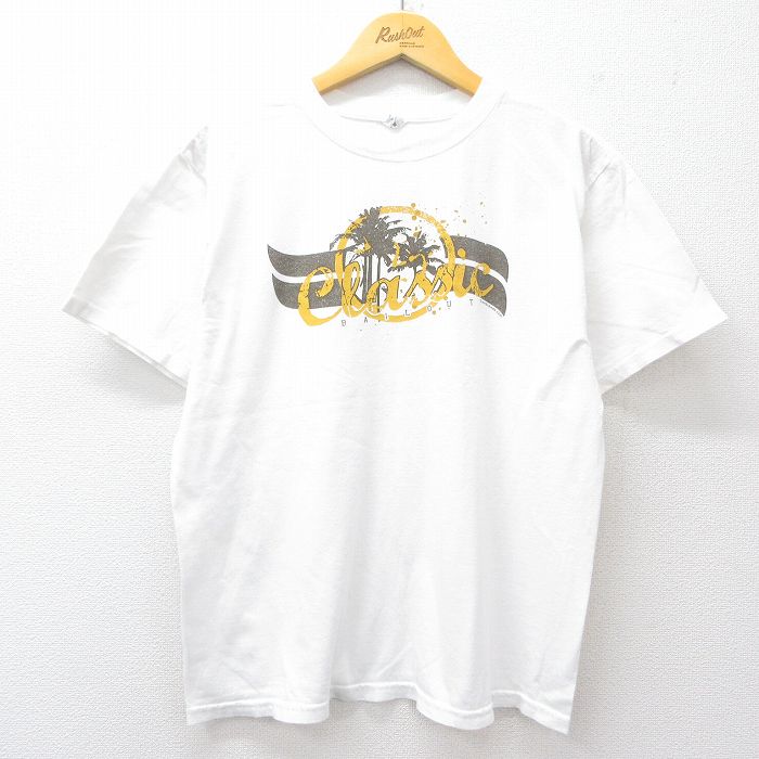 L★古着 半袖 ビンテージ Tシャツ メンズ 00年代 00s Classic ヤシの木 コットン クルーネック 白 ホワイト 25aug20 中古
