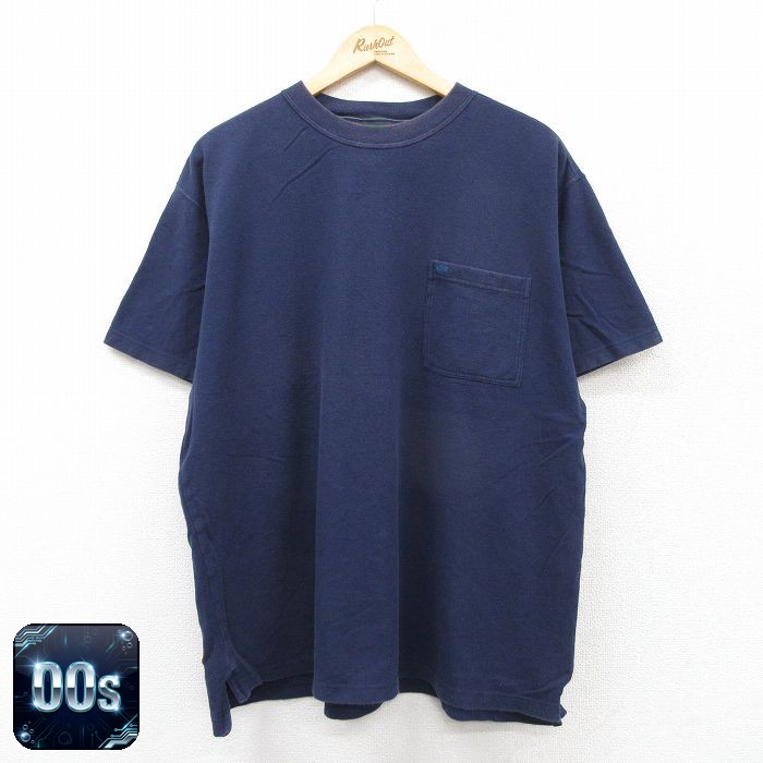 00s 半袖Tシャツ 胸ポケット付き ネイビー XL | 古着