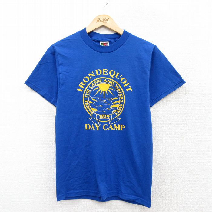 S★古着 フルーツオブザルーム 半袖 ビンテージ Tシャツ メンズ 00年代 00s IRONDEQUDIT クルーネック 青 ブルー 25aug20 中古