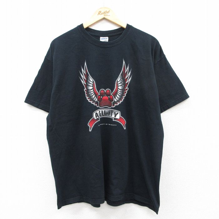 00s 半袖Tシャツ AGILITYプリント ブラック XL | 古着