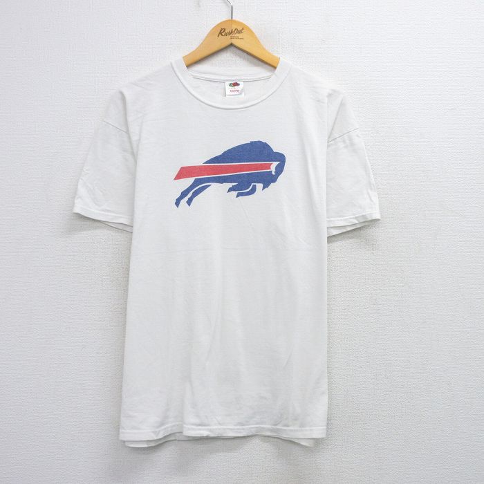 XL★古着 フルーツオブザルーム 半袖 ビンテージ Tシャツ メンズ 00年代 00s NFL バッファロービルズ モルソンカナディアン コットン クルーネック 白 ホワイト アメフト スーパーボウル 25aug21 中古
