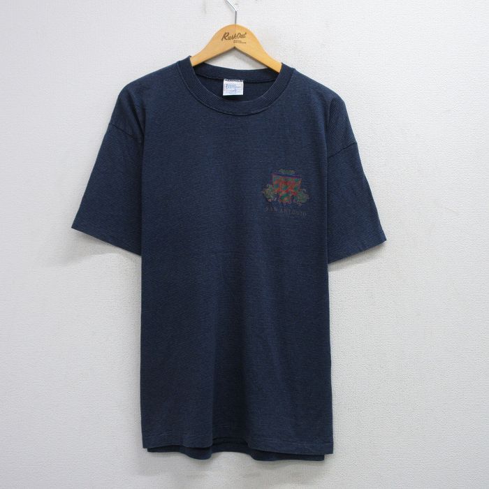 90s 半袖Tシャツ ボーダー ネイビー XL | 古着