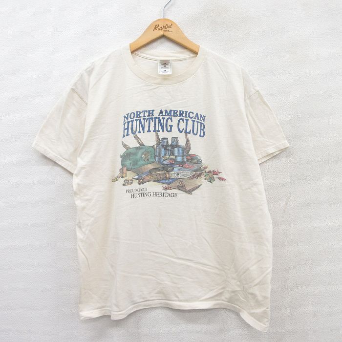 フルーツオブザルーム 00s 半袖Tシャツ HUNING CLUB 生成り ベージュ XL | 古着