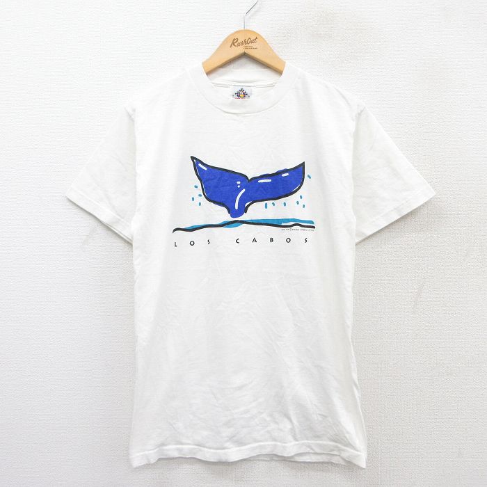 90s 半袖Tシャツ クジラLOS CABOS ホワイト M | 古着