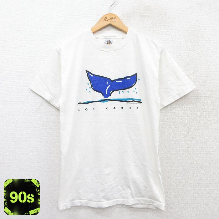 90s 半袖Tシャツ クジラLOS CABOS ホワイト M | 古着