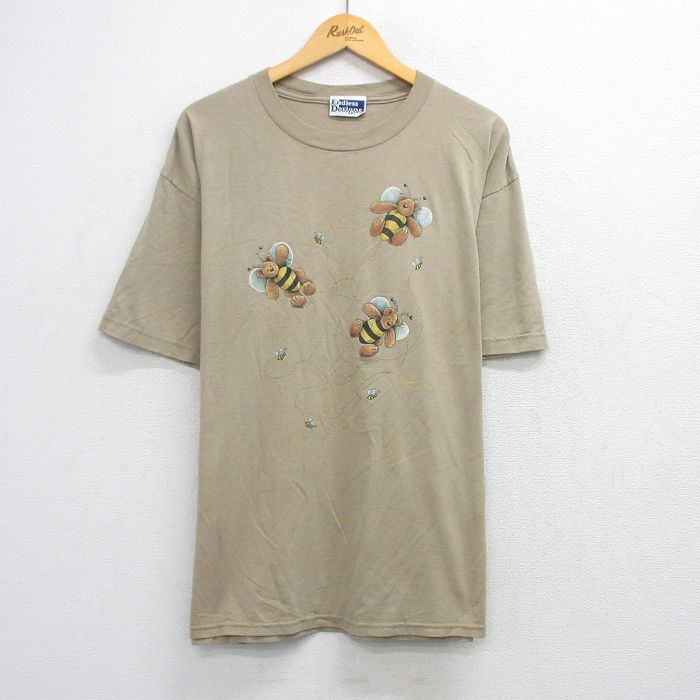 90s 半袖Tシャツ クマハチ ベージュ XL | 古着