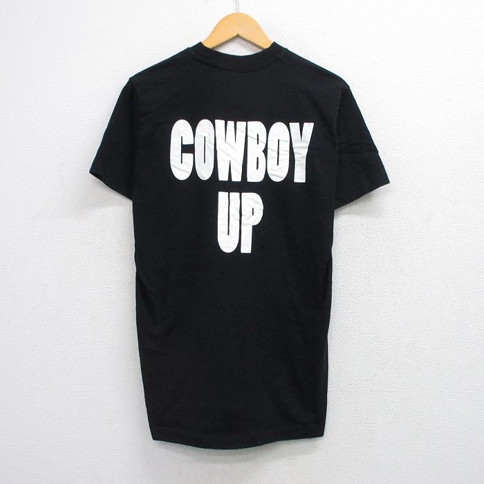 【50%OFF】L★古着 フルーツオブザルーム 半袖 ビンテージ Tシャツ メンズ 90年代 90s カウボーイ カフェ コットン クルーネック USA製 黒 ブラック 25aug21 中古