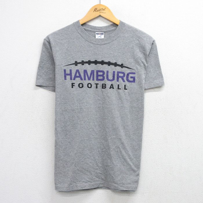 M★古着 ジャージーズ 半袖 ビンテージ Tシャツ メンズ 00年代 00s ハンブルク フットボール クルーネック グレー 霜降り 25aug21 中古