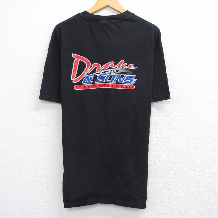 XL★古着 ヘインズ Hanes 半袖 ビンテージ Tシャツ メンズ 00年代 00s Drake&SONS 胸ポケット付き 大きいサイズ コットン クルーネック 黒 ブラック 25aug21 中古