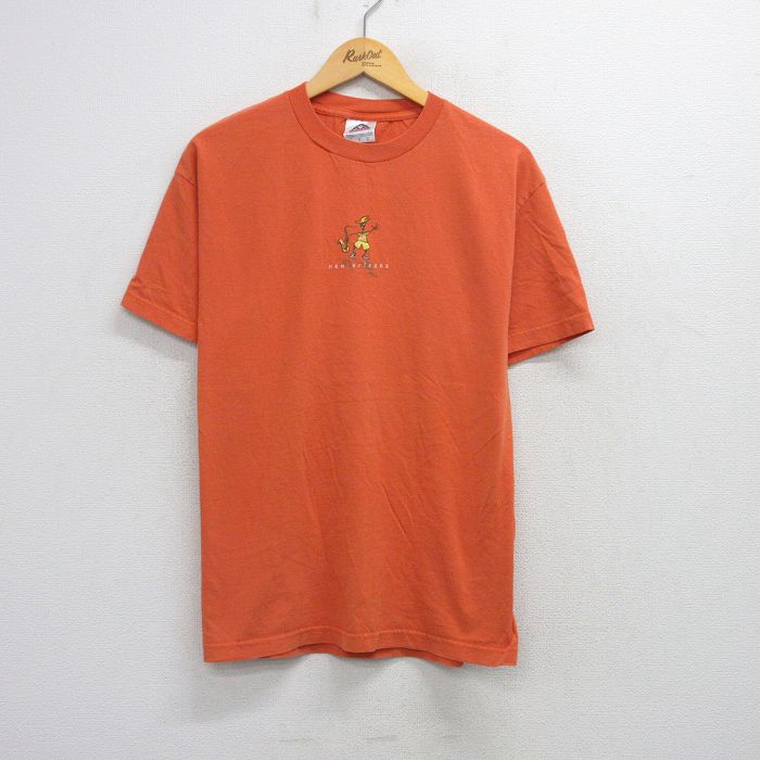 L★古着 半袖 ビンテージ Tシャツ メンズ 00年代 00s ニューオーリンズ サックス コットン クルーネック オレンジ 25aug21 中古