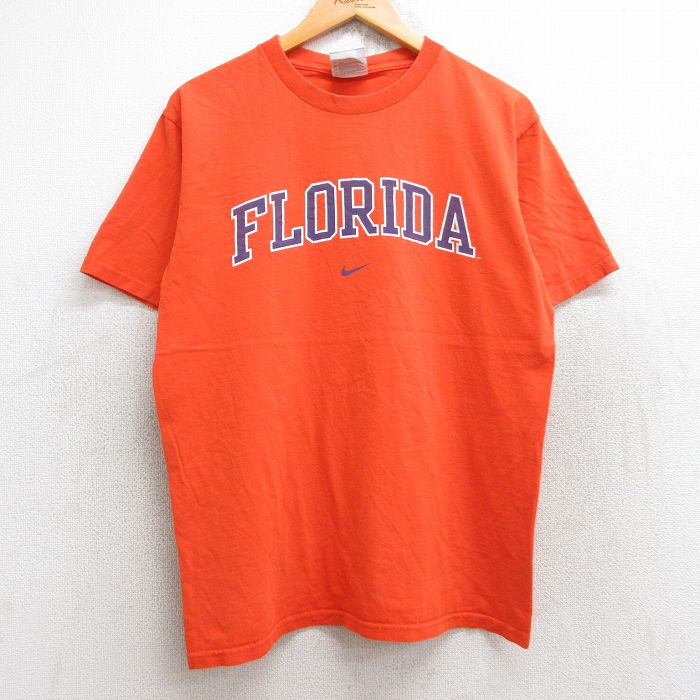 M★古着 ナイキ NIKE 半袖 ビンテージ Tシャツ メンズ 00年代 00s フロリダ コットン クルーネック オレンジ 25aug22 中古