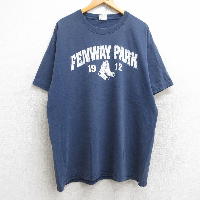 【50%OFF】XL★古着 リー Lee 半袖 ビンテージ Tシャツ メンズ 00年代 00s MLB ボストンレッドソックス 大きいサイズ クルーネック 紺 ネイビー メジャーリーグ ベースボール 野球 25aug22 中古