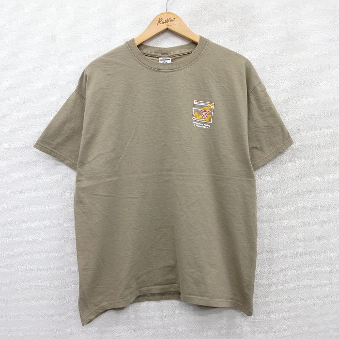 【50%OFF】XL★古着 ジャージーズ 半袖 ビンテージ Tシャツ メンズ 00年代 00s WC コットン クルーネック ベージュ カーキ 25aug22 中古