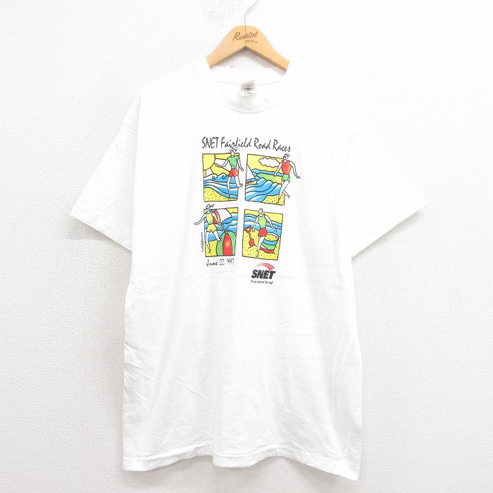 フルーツオブザルーム 90s 半袖Tシャツ SNET企業広告 ホワイト XL | 古着