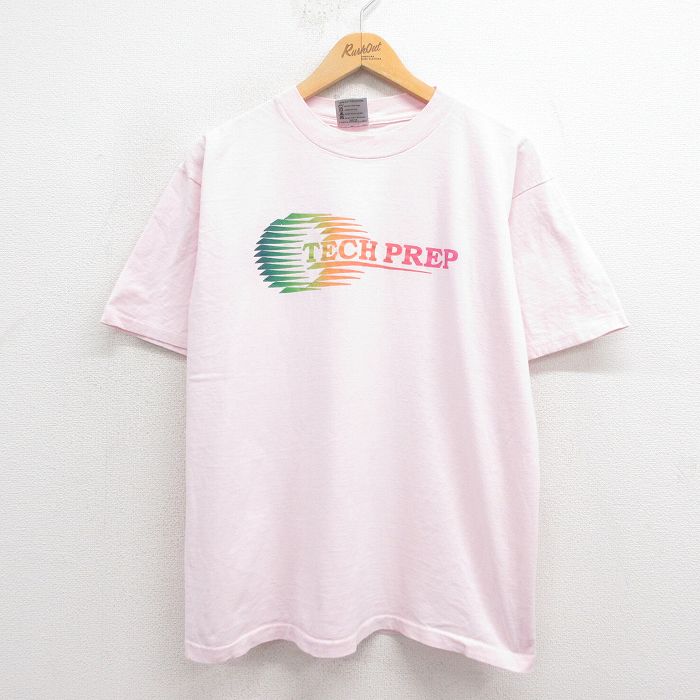 【50%OFF】XL★古着 オニータ ONEITA 半袖 ビンテージ Tシャツ メンズ 90年代 90s TECH PREP コットン USA製 ピンク 【spe】 25aug22 中古