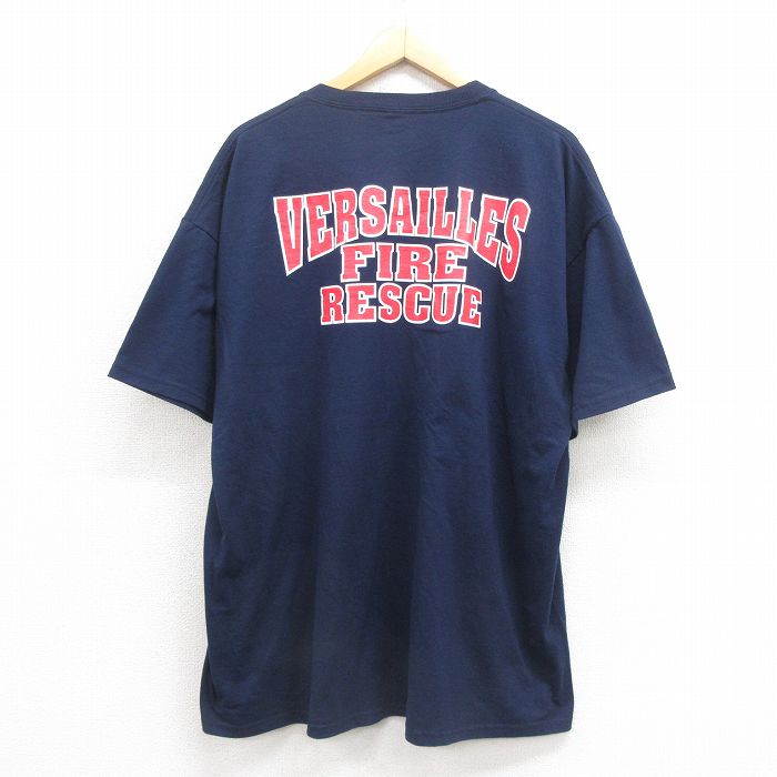 ジャージーズ 00s 半袖Tシャツ ファイヤーレスキュー ネイビー XL | 古着