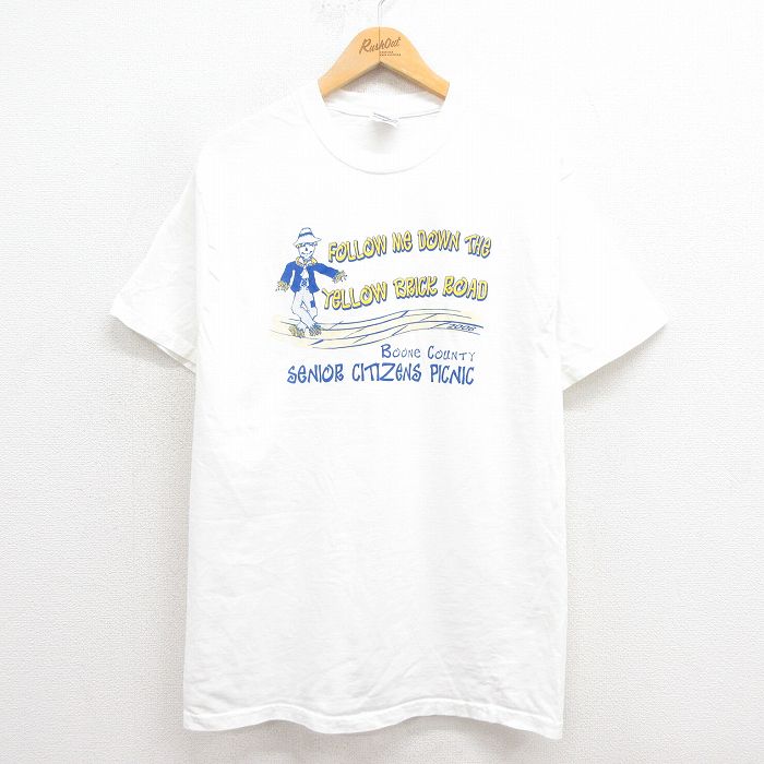M★古着 ジャージーズ 半袖 ビンテージ Tシャツ メンズ 00年代 00s　FOLLOW コットン クルーネック 白 ホワイト 25aug22 中古