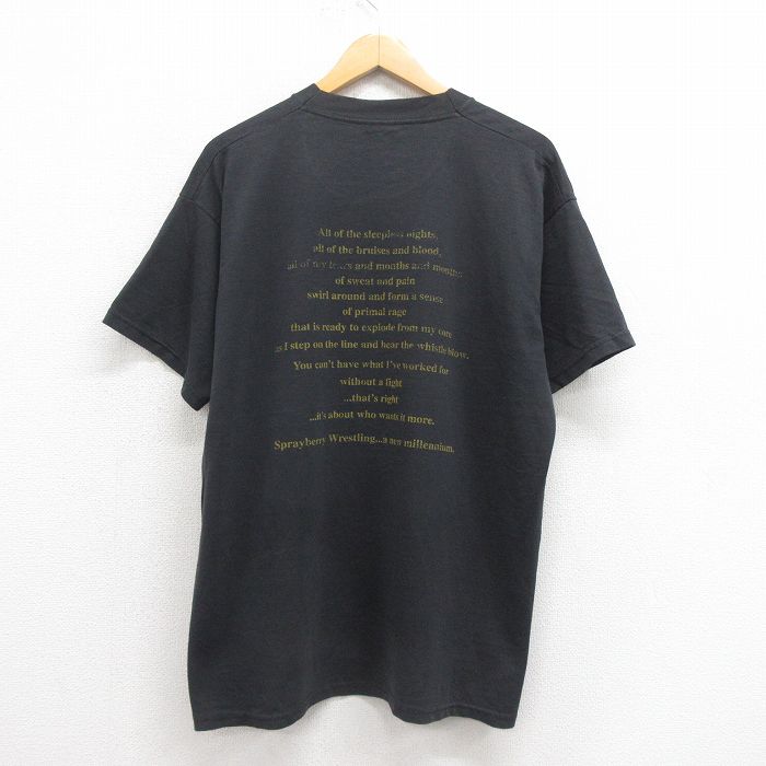 XL★古着 フルーツオブザルーム 半袖 ビンテージ Tシャツ メンズ 00年代 00s メッセージ クルーネック 黒 ブラック 【spe】 25aug23 中古