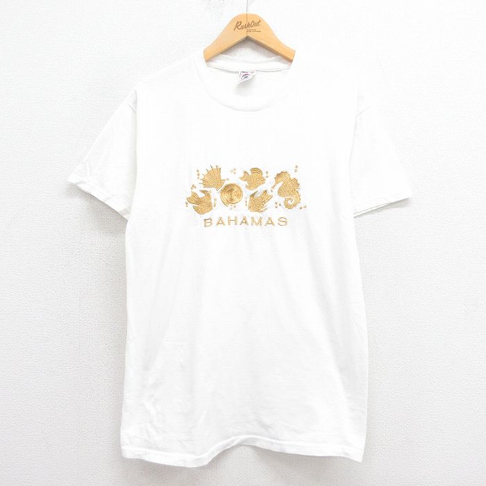 バハマ 00s 半袖Tシャツ 刺繍 ホワイト L | 古着