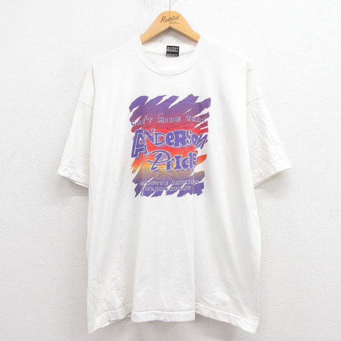 XL★古着 フルーツオブザルーム 半袖 ビンテージ Tシャツ メンズ 90年代 90s ANDERSON 大きいサイズ クルーネック 白 ホワイト 25aug23 中古