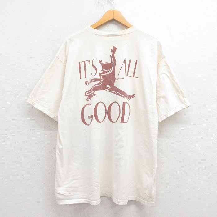 XL★古着 半袖 ビンテージ Tシャツ メンズ 90年代 90s GOOD 大きいサイズ コットン クルーネック USA製 生成り 25aug23 中古