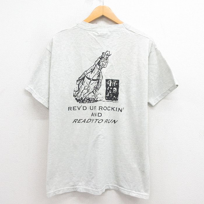 【50%OFF】L★古着 フルーツオブザルーム 半袖 ビンテージ Tシャツ メンズ 00年代 00s カウボーイ 胸ポケット付き クルーネック グレー 霜降り 25aug23 中古