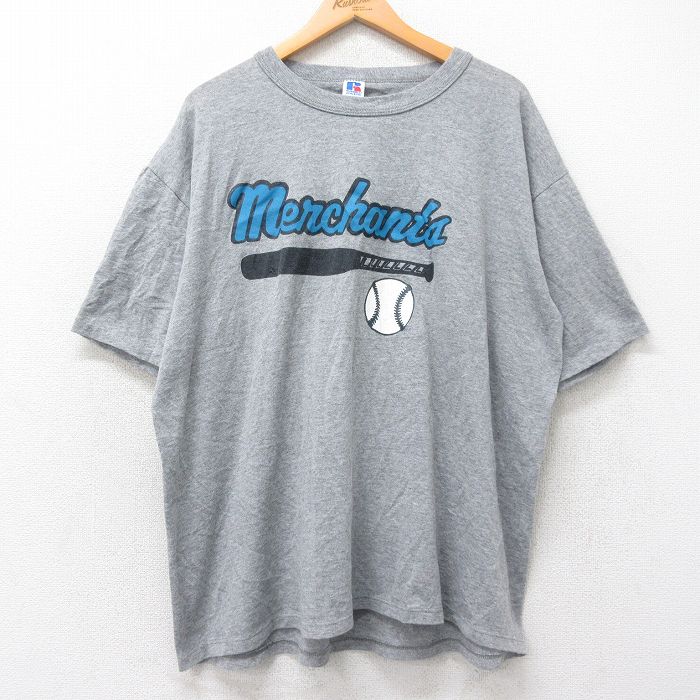 ラッセル 80s 半袖Tシャツ merchanta野球 グレー XL | 古着