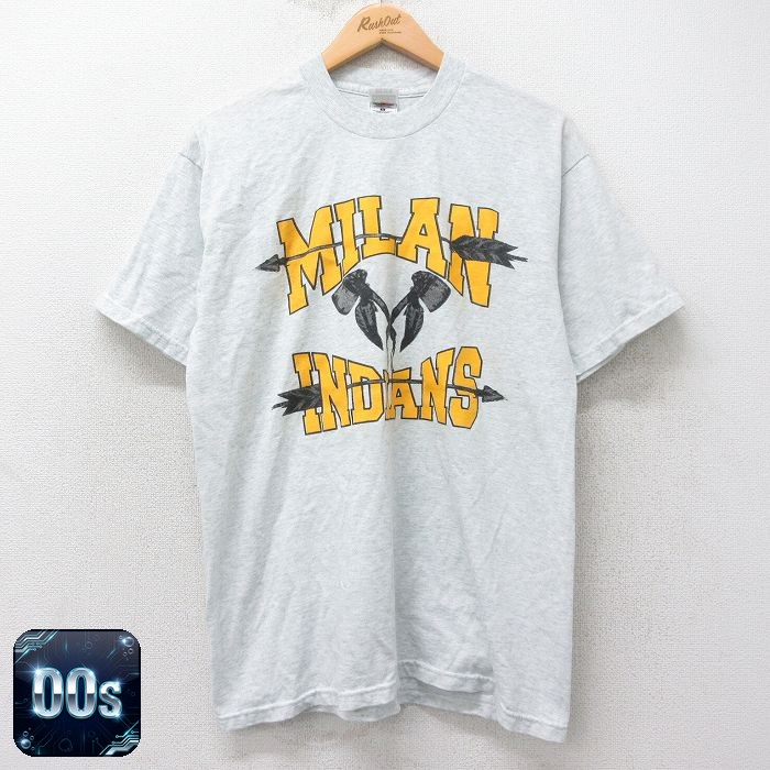【50%OFF】フルーツオブザルーム 00s 半袖Tシャツ MILAN INDIANS グレー L | 古着