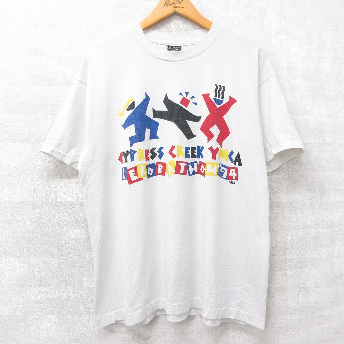 XL★古着 フルーツオブザルーム 半袖 ビンテージ Tシャツ メンズ 90年代 90s AEROBATHON クルーネック USA製 白 ホワイト 25aug26 中古