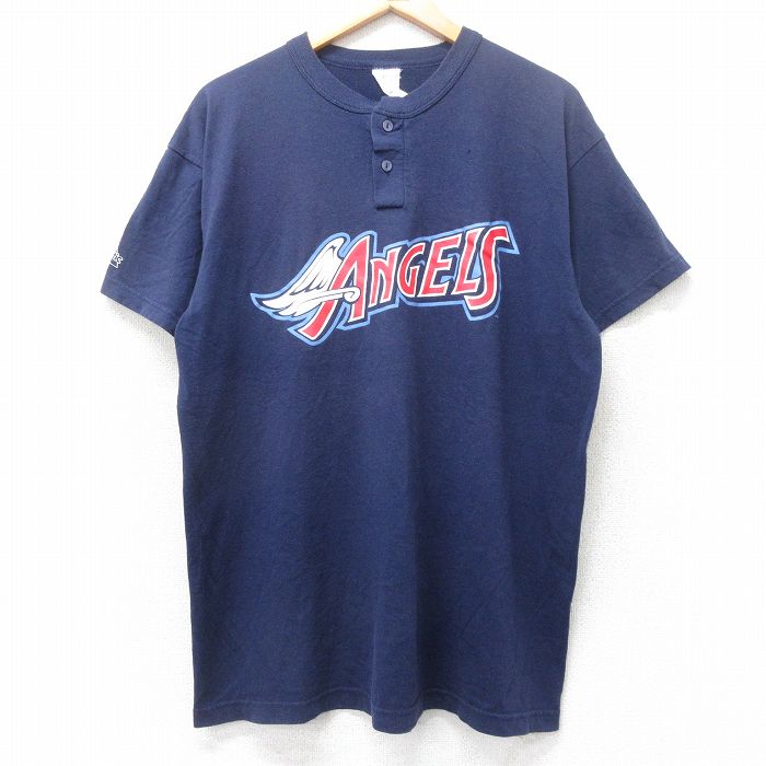 【50%OFF】マジェスティック 90s 半袖Tシャツ ロサンゼルスエンゼルス ネイビー XL | 古着