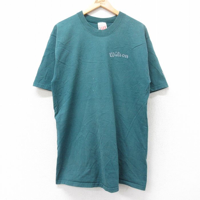 ウィルソン 90s 半袖Tシャツ ワンポイントロゴ グリーン L | 古着