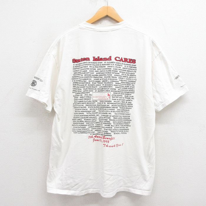 XL★古着 リー Lee 半袖 ビンテージ Tシャツ メンズ 90年代 90s Staten 大きいサイズ コットン クルーネック 白 ホワイト 25aug26 中古