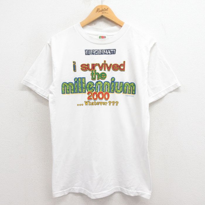 M★古着 フルーツオブザルーム 半袖 ビンテージ Tシャツ メンズ 00年代 00s シンシナティ クルーネック 白 ホワイト 25aug26 中古
