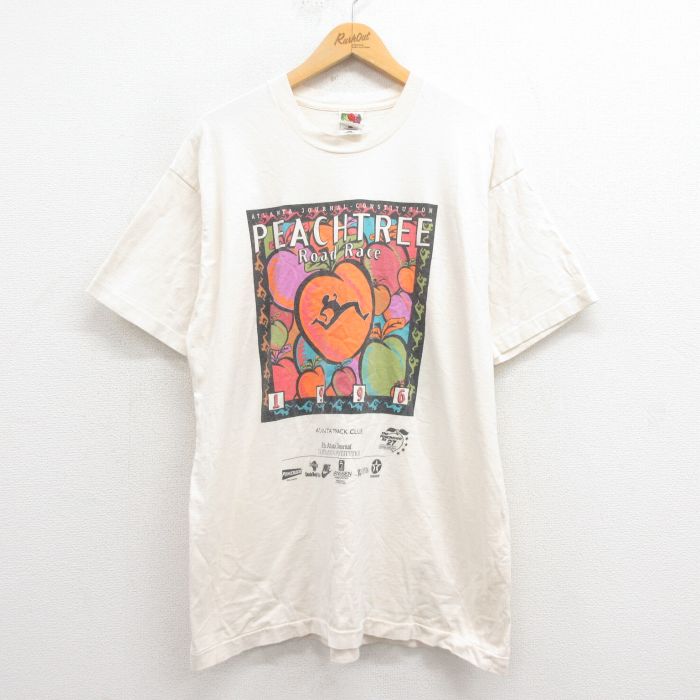 【50%OFF】フルーツオブザルーム 90s 半袖Tシャツ ロードレース ベージュ XL | 古着