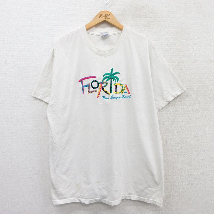ヘインズ 00s 半袖Tシャツ フロリダ刺繍 ホワイト XL | 古着