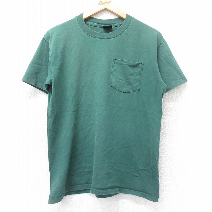 90s 半袖Tシャツ 胸ポケット グリーン L | 古着
