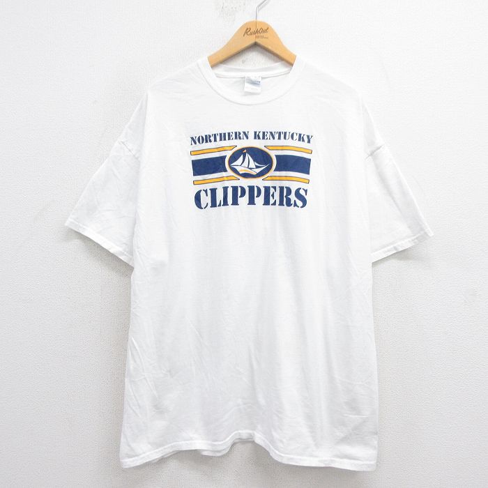 XL★古着 半袖 ビンテージ Tシャツ メンズ 00年代 00s 船 大きいサイズ コットン クルーネック 白 ホワイト 25aug27 中古