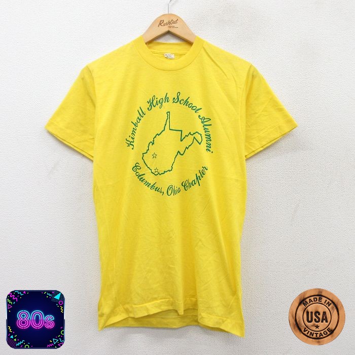 スクリーンスターズ 80s 半袖Tシャツ Kimball オハイオ イエロー M | 古着