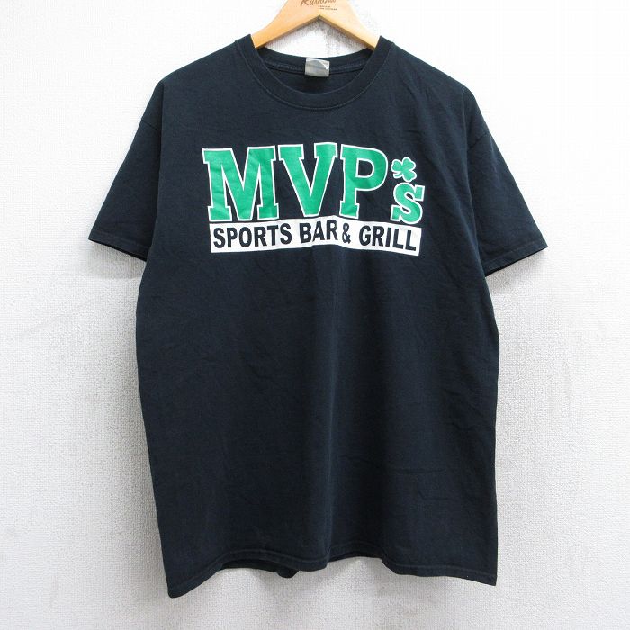 L★古着 半袖 ビンテージ Tシャツ メンズ 00年代 00s MVP コットン クルーネック 黒 ブラック 25aug28 中古