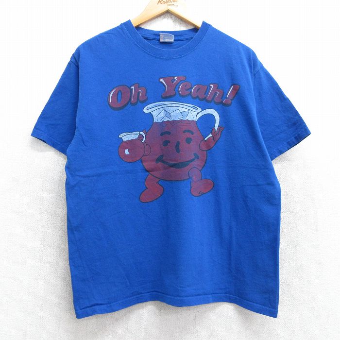 L★古着 半袖 ビンテージ Tシャツ メンズ 00年代 00s クールエイド コットン クルーネック 青 ブルー 25aug28 中古