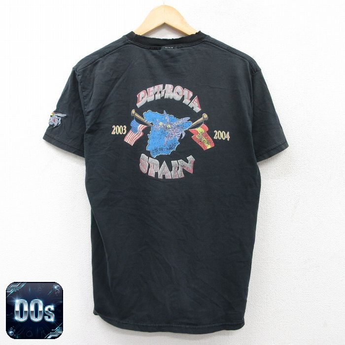 ヘインズ 00s 半袖Tシャツ DET ROTA ブラック M | 古着