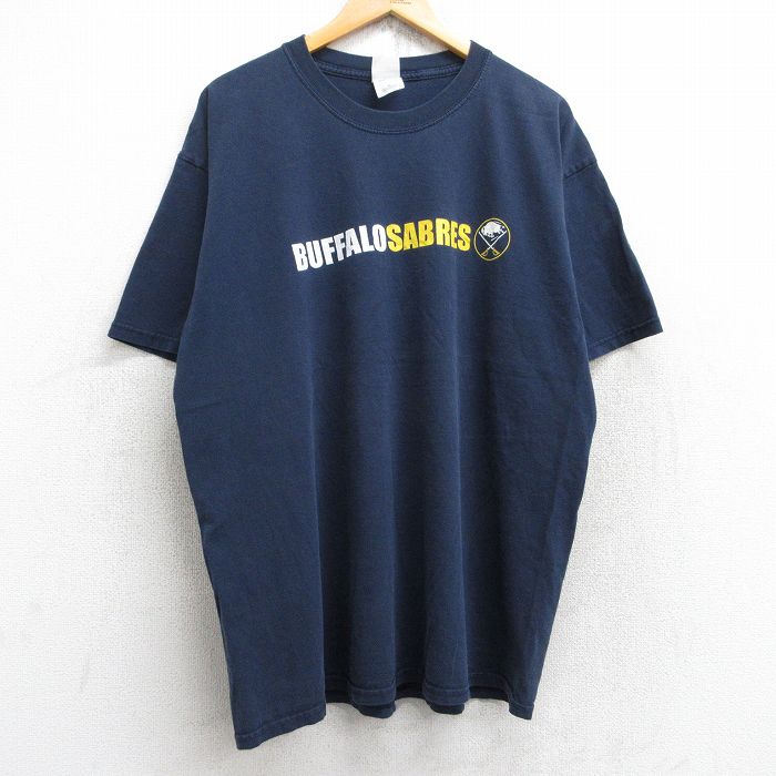 00s 半袖Tシャツ バッファローセイバーズプリント ネイビー XL | 古着