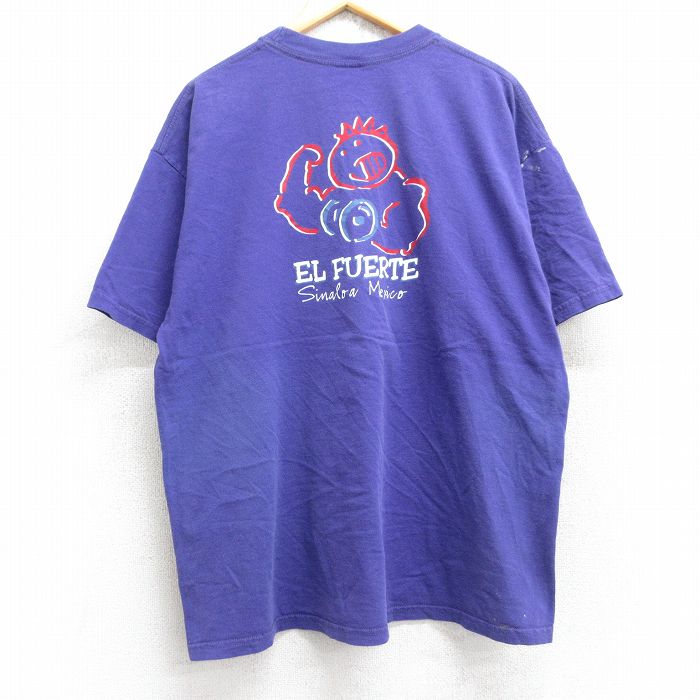 【50%OFF】エルフォンテ 00s 半袖Tシャツ 筋肉 パープル XL | 古着