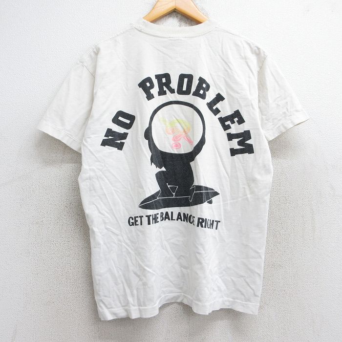 L★古着 半袖 ビンテージ Tシャツ メンズ 90年代 90s クエスチョンマーク コットン クルーネック 白 ホワイト 【spe】 25aug29 中古