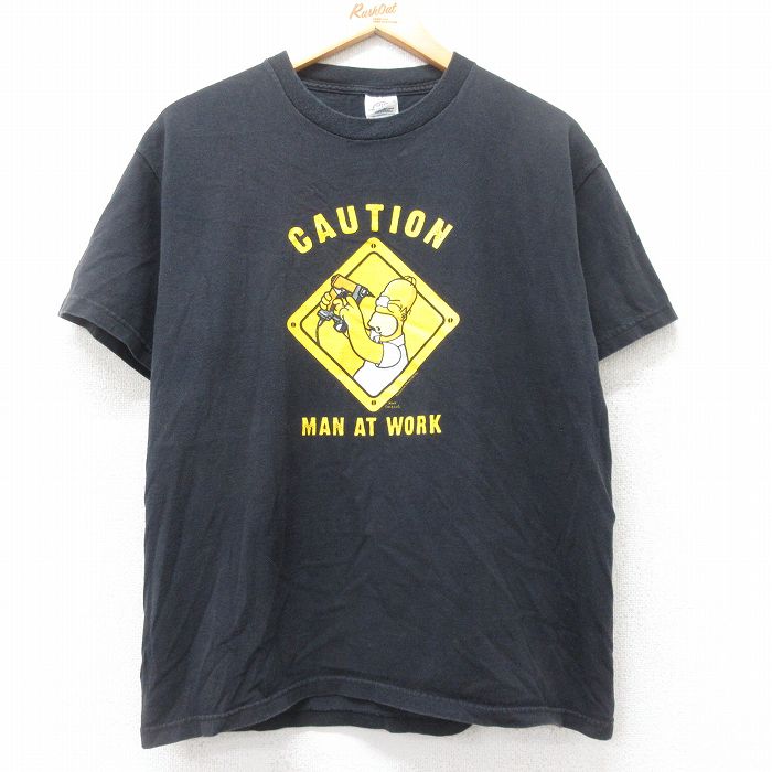 L★古着 半袖 ビンテージ Tシャツ メンズ 00年代 00s シンプソンズ コットン クルーネック 黒 ブラック 【spe】 25sep01 中古
