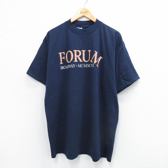 TULTEX 90s 半袖Tシャツ FORUM ネイビー XL | 古着