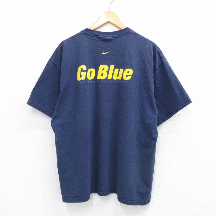 ナイキ 00s 半袖Tシャツ Go Blue ネイビー XL | 古着